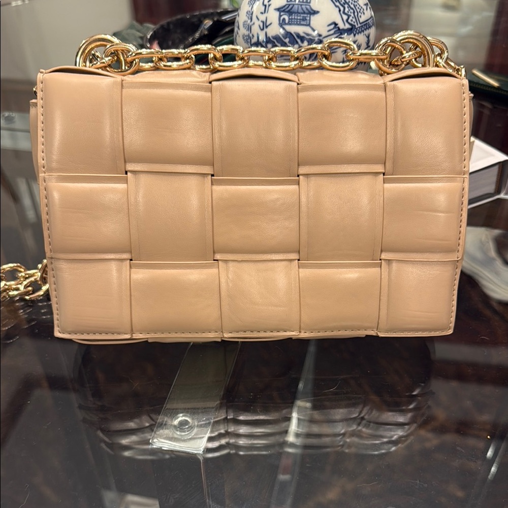 Billini Tan Crossbody Bag with Woven Texture